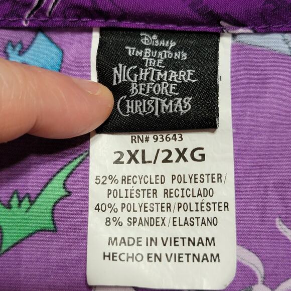 Disney's Nightmare Before Christmas Purple Scrub Top - Size 2XL - Picture 4 of 4